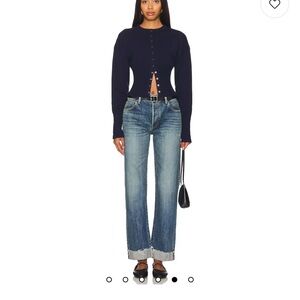 Moussy Dark Blue Straight Leg Jeans